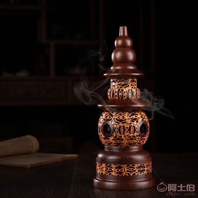 无镂空核桃檀香炉——工艺与佛意的交融